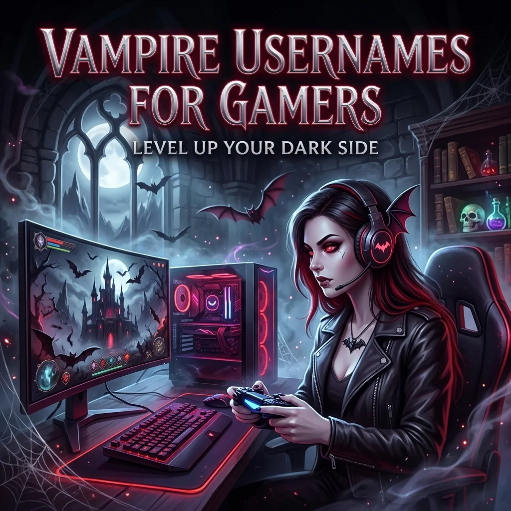 Vampire usernames for gamers with dark, gothic, mysterious, and supernatural gaming name ideas
