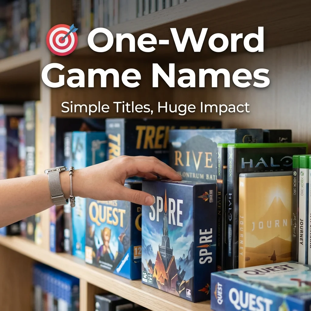 One-word game names with short, stylish, cool, and unique gaming ideas for players in 2026