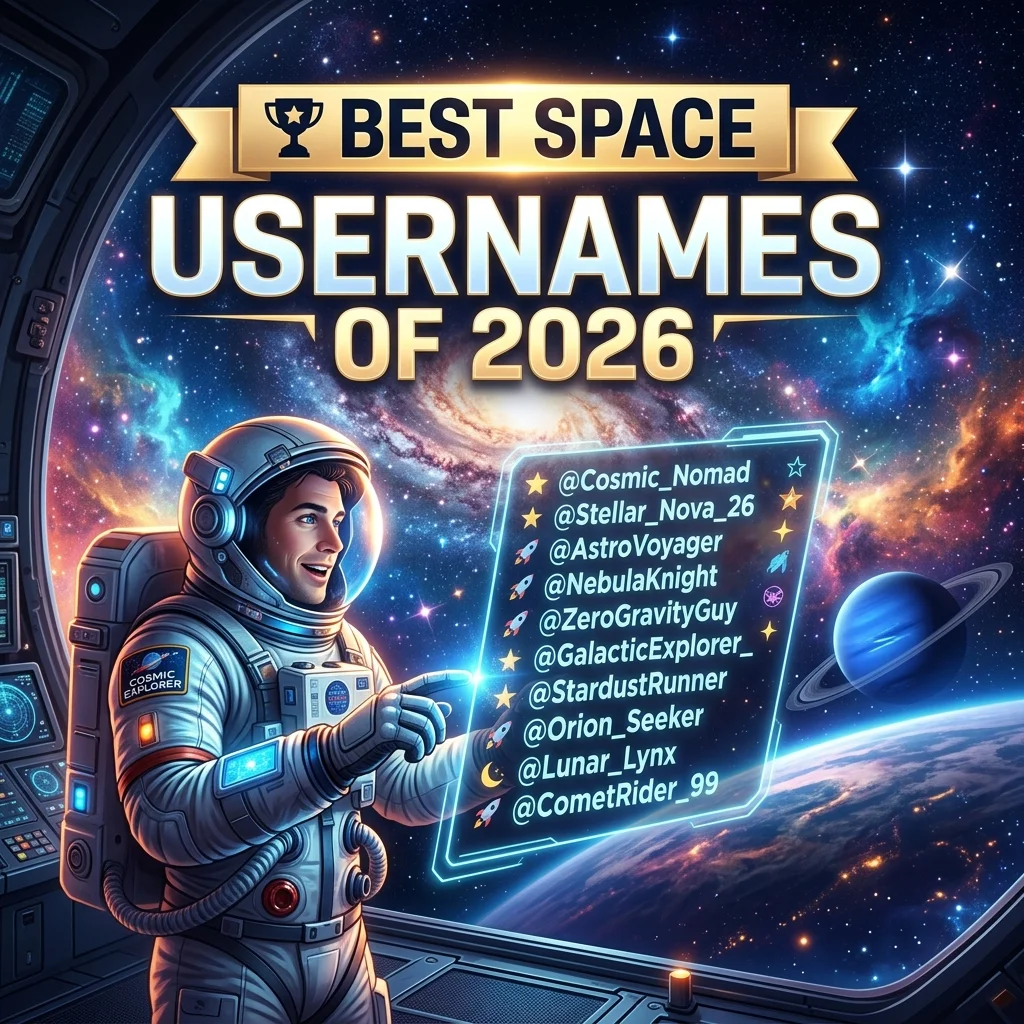 Best space usernames of 2026 with cool, unique, cosmic, aesthetic, and futuristic ideas inspired by stars and galaxies