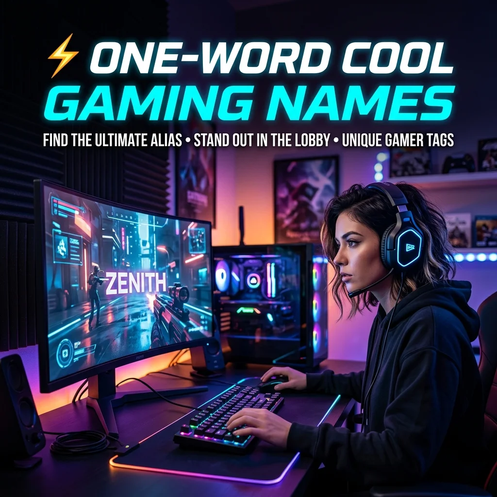 One-word cool gaming names with unique, creative, badass, stylish, and memorable ideas for gamers in 2026
