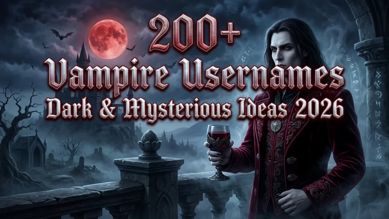 200+ vampire usernames with dark, mysterious, gothic, and supernatural name ideas for gamers and social media in 2026