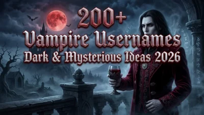 200+ vampire usernames with dark, mysterious, gothic, and supernatural name ideas for gamers and social media in 2026