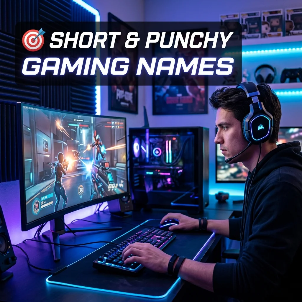 Short and punchy gaming names with cool, unique, creative, badass, and memorable ideas for gamers in 2026