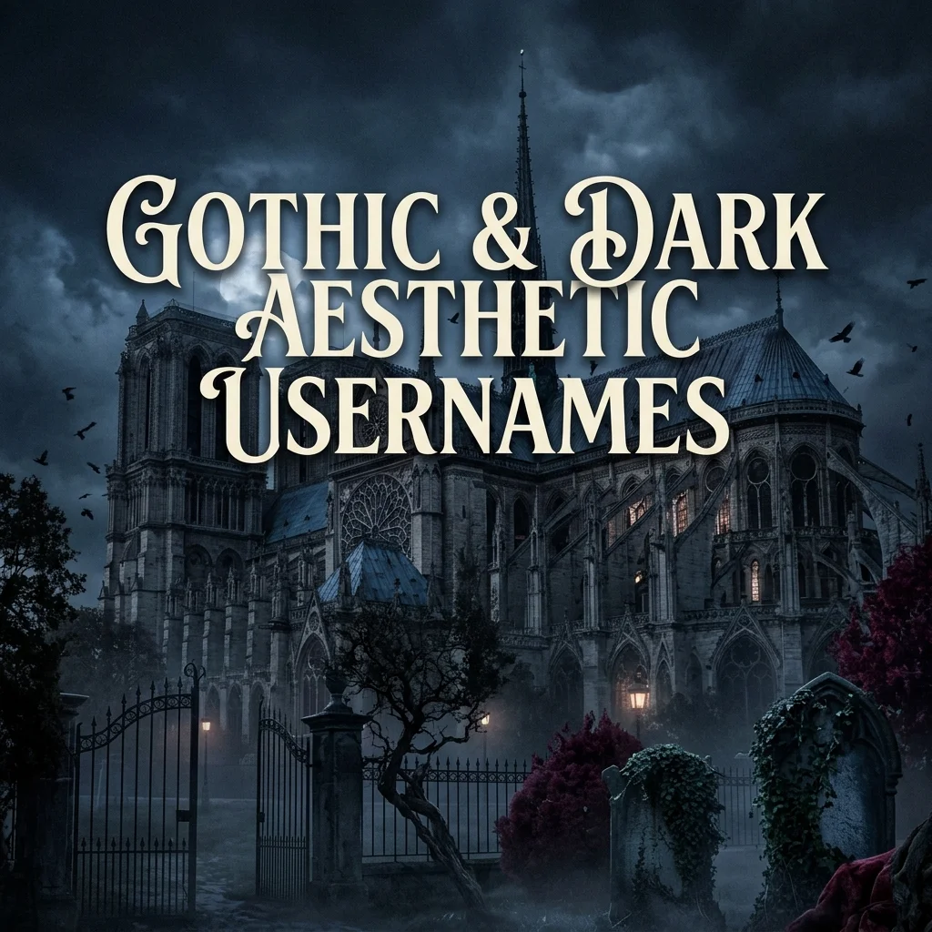 Gothic and dark aesthetic usernames with mysterious, edgy, stylish, and unique ideas for social media and gaming profiles