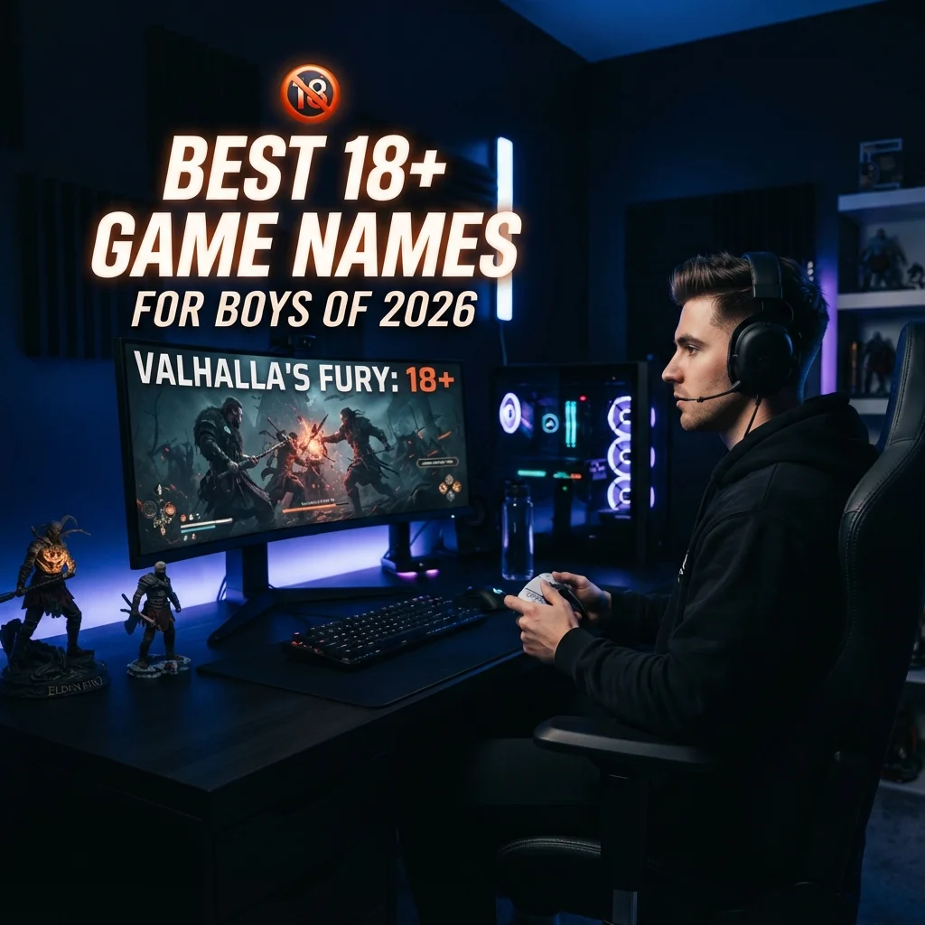 Best 18+ game names for boys of 2026 with cool, funny, edgy, and mature ideas
