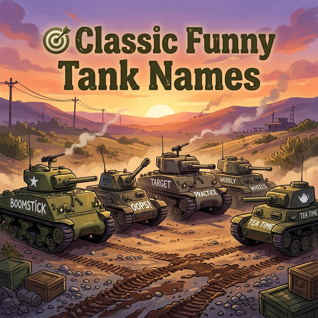 Classic funny tank names with hilarious, clever, creative, military-inspired, and unique ideas for games and vehicles