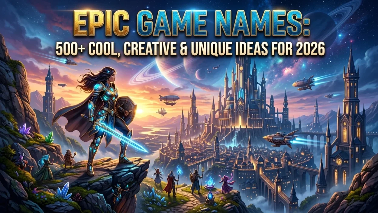 500+ epic game names for 2026 with cool, creative, unique, powerful, and legendary ideas for gamers