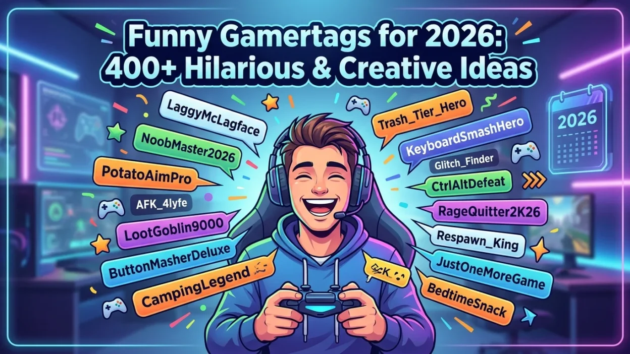 400+ funny gamertags for 2026 with hilarious, creative, witty, goofy, and unique ideas for gamers