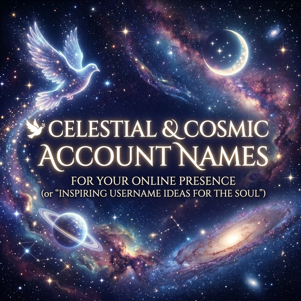 Celestial and cosmic account names with celestial, space, dreamy, aesthetic, unique, and creative ideas for Instagram