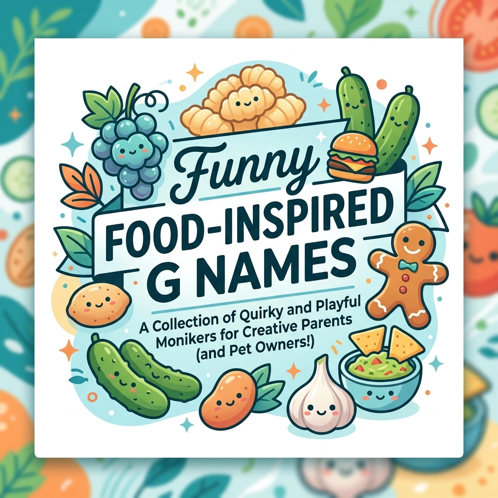 Funny food-inspired G names with hilarious, goofy, clever, tasty, and creative ideas for gaming, usernames, and profiles