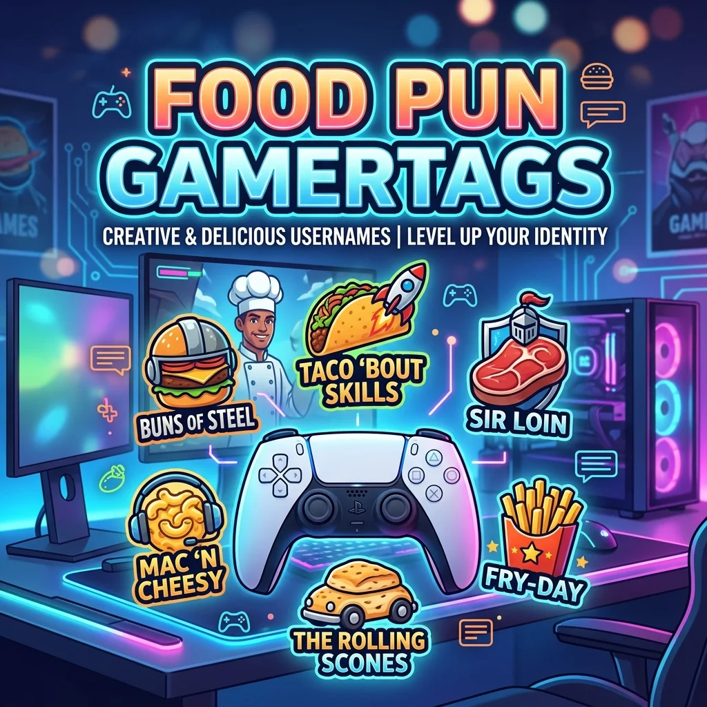 Food pun gamertags with hilarious, witty, creative, tasty, and unique ideas for gamers