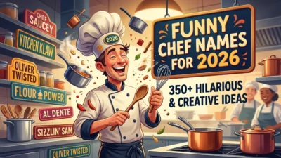350+ funny chef names for 2026 with hilarious, clever, creative, silly, unique, and food-inspired ideas
