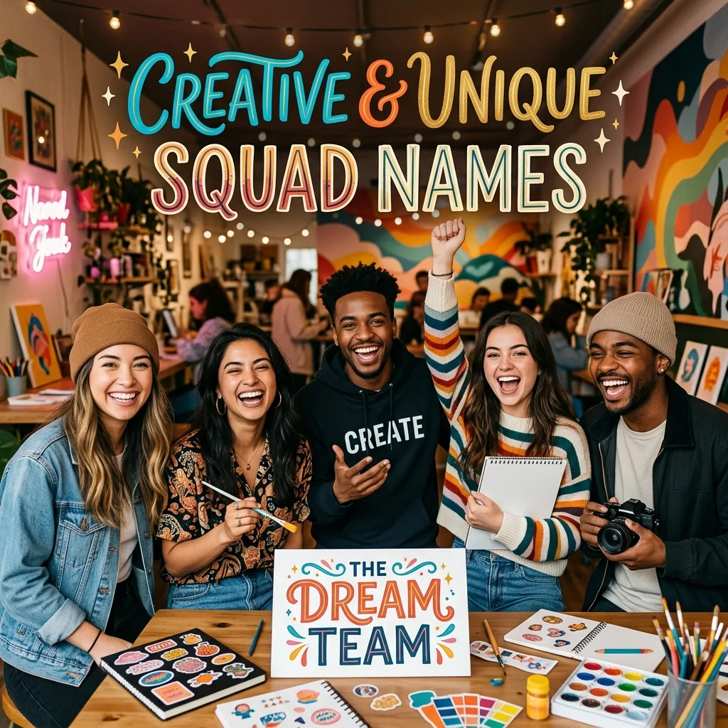 Creative and unique squad names with imaginative, original, cool, and memorable ideas for gaming groups and teams