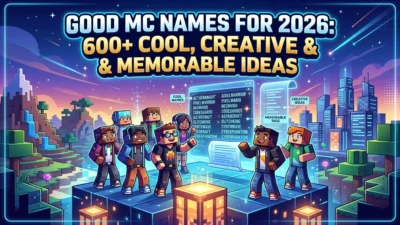 600+ good MC names for 2026 with cool, creative, memorable, unique, stylish, and powerful ideas for gamers