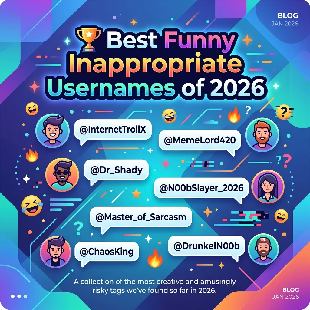 Best funny inappropriate usernames of 2026 with risky, clever, cheeky, hilarious, playful, and creative ideas