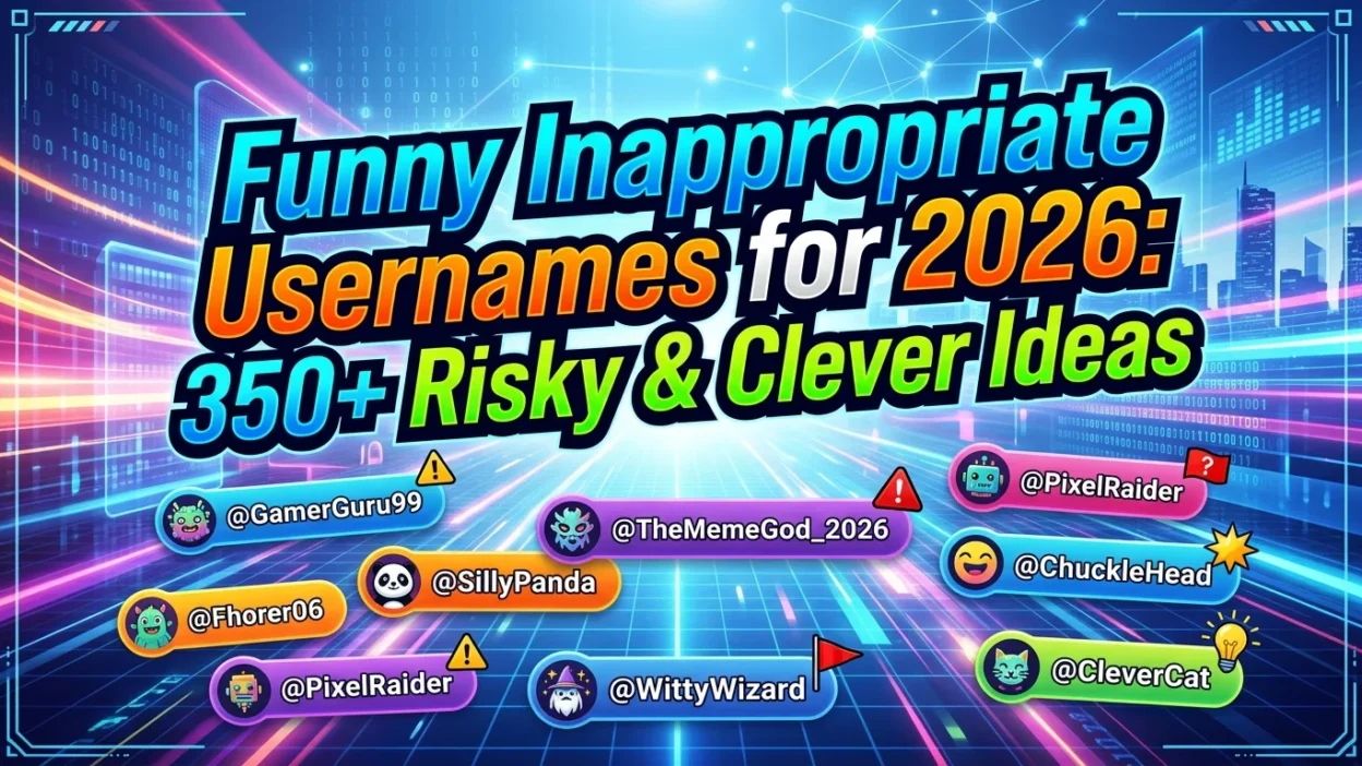 350+ funny inappropriate usernames for 2026 with risky, clever, cheeky, hilarious, and creative ideas