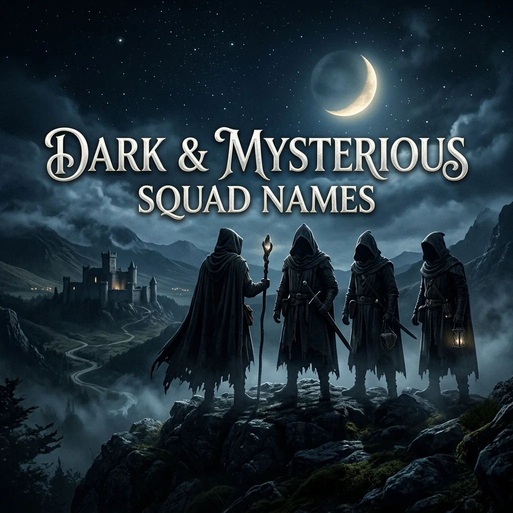 Dark and mysterious squad names with shadowy, powerful, edgy, and unique ideas for gaming groups and teams