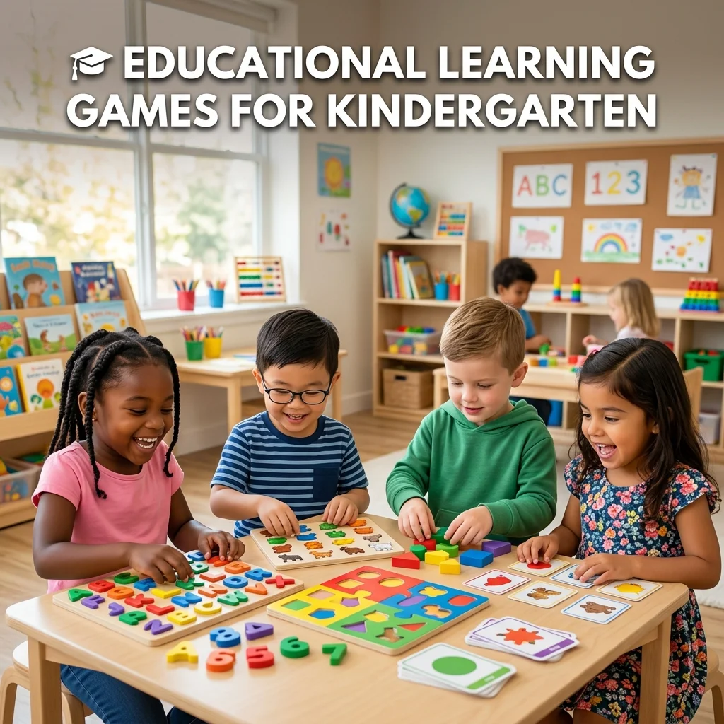 Educational learning games for kindergarten with fun activities for letters, numbers, colors, shapes, problem-solving, and early learning