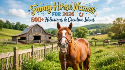 600+ funny horse names for 2026 with hilarious, creative, clever, cute, silly, and unique ideas
