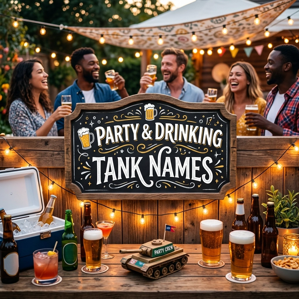 Party and drinking tank names with funny, hilarious, creative, beer-inspired, and playful ideas for games and vehicles