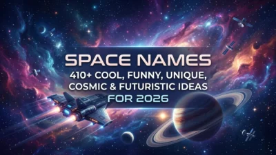 Space names with 410+ cool, funny, unique, cosmic and futuristic ideas for 2026