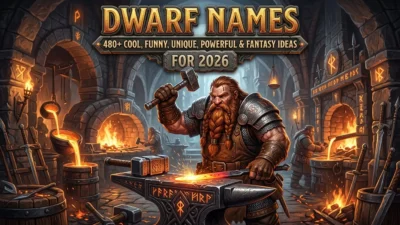 Explore 480+ dwarf names featuring cool, funny, unique, powerful, and fantasy ideas. Find memorable names for gaming characters, fantasy stories, RPGs, and creative projects in 2026.